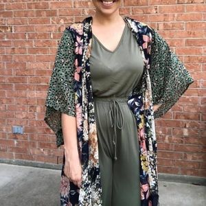 Floral/ Leopard Kimono